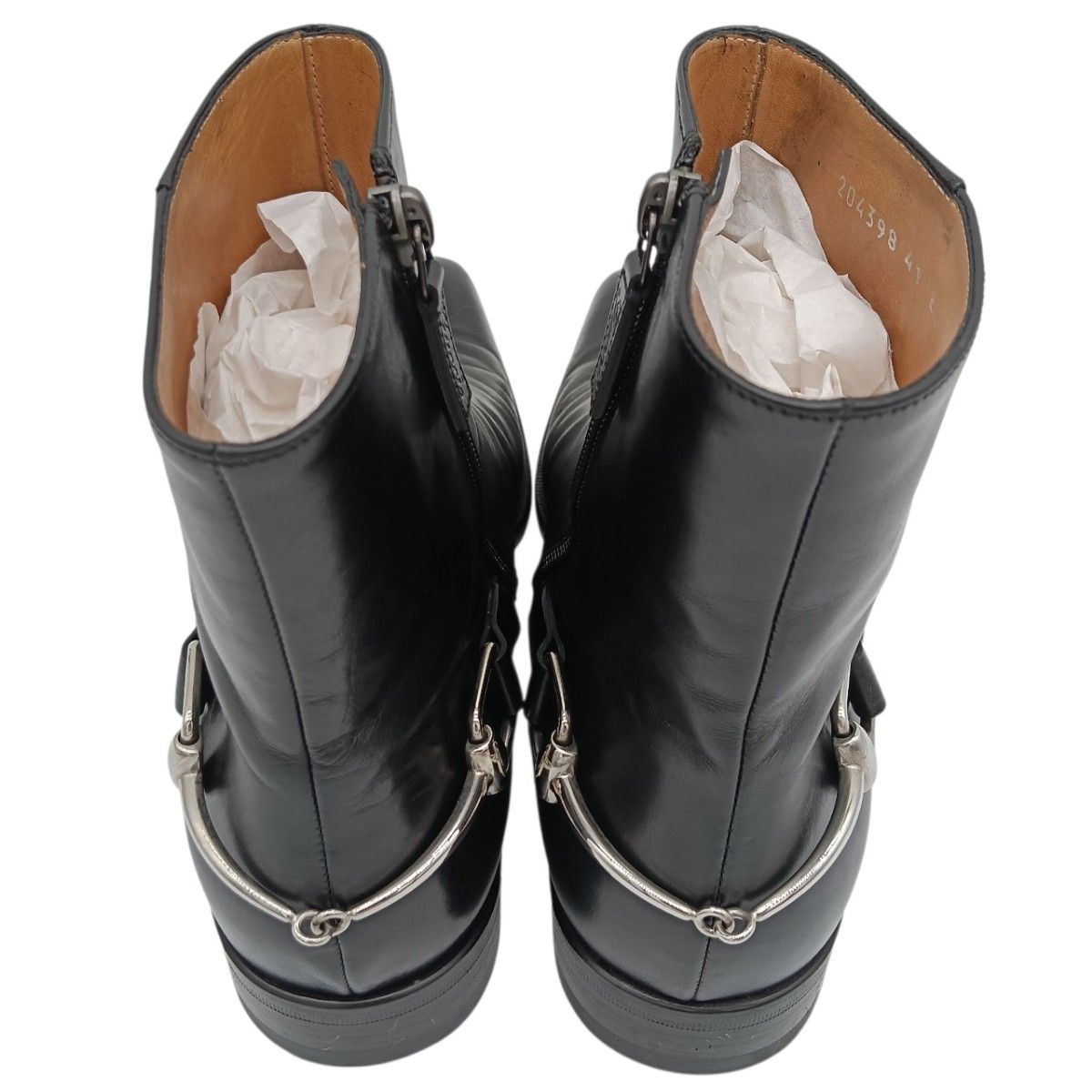 GUCCI グッチ ブーツ ショートブーツ レザー ホースビット 41 26cm