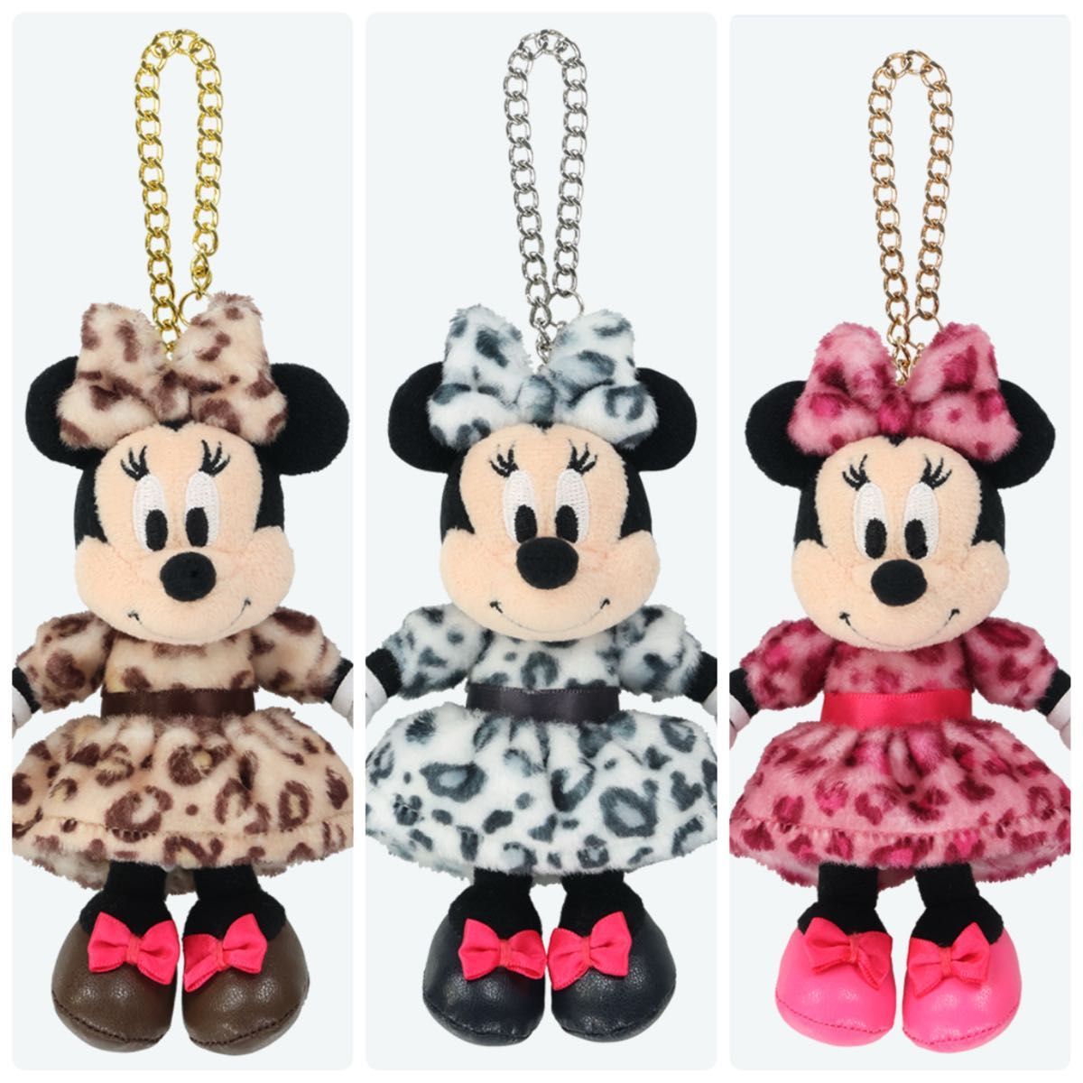ディズニー ぬいぐるみバッジ ミニー ヒョウ柄 3種セット｜Yahoo