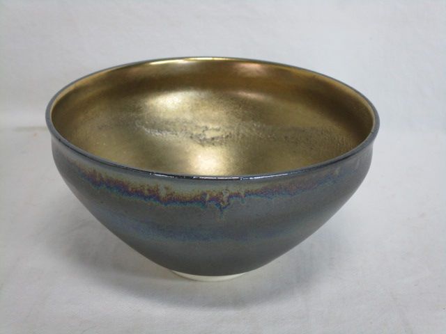 Tatsu Kazuki 抹茶椀✨寺尾陶象 作 【乾山 梅鶏図】 金彩 Tatsu Kazuki