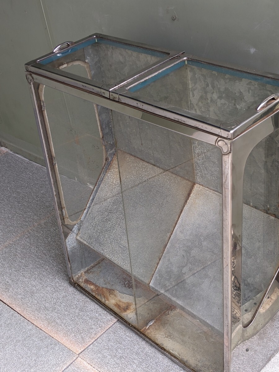 アンティークレトロ ブリキ ガラスショーケース スマートケース ☆昭和