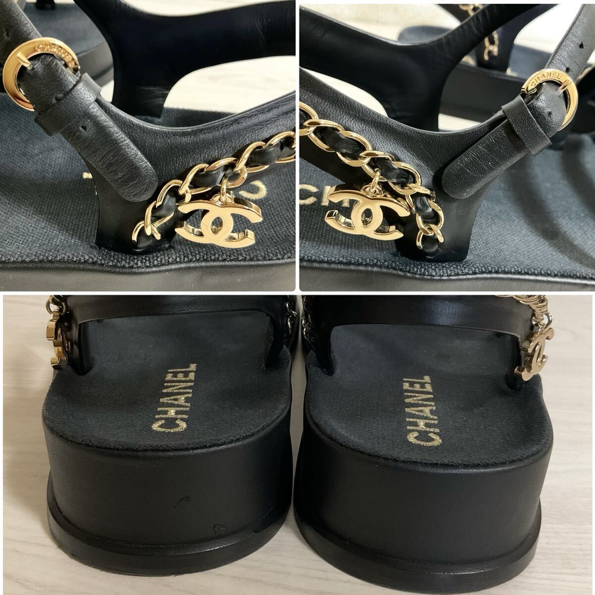 CHANEL シャネル ココマーク チェーン サンダル バッグストラップ 靴