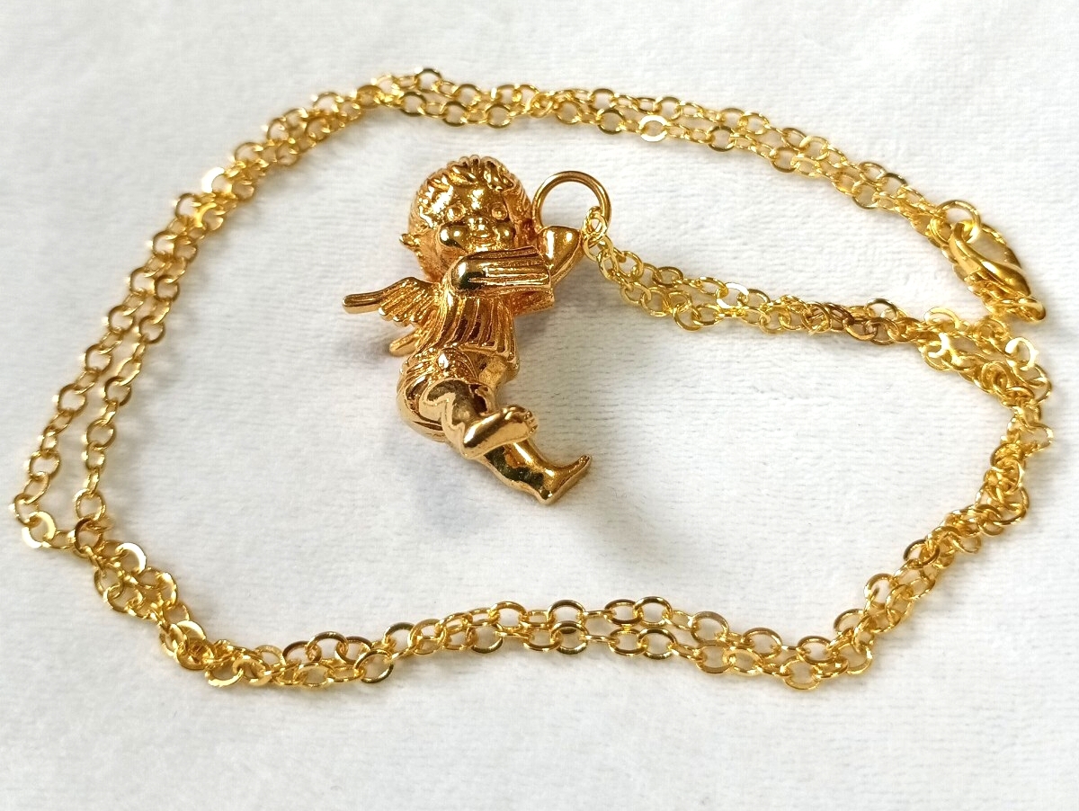 フランクリンミント 天使のペンダントトップ ロングネックレス