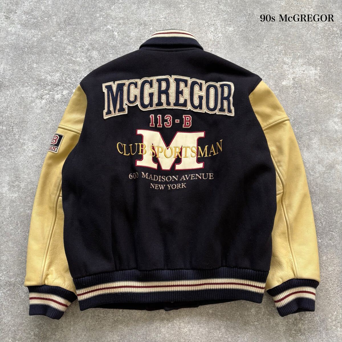 McGREGOR】マクレガー 袖革 スタジャン スタジアムジャンパー 90s