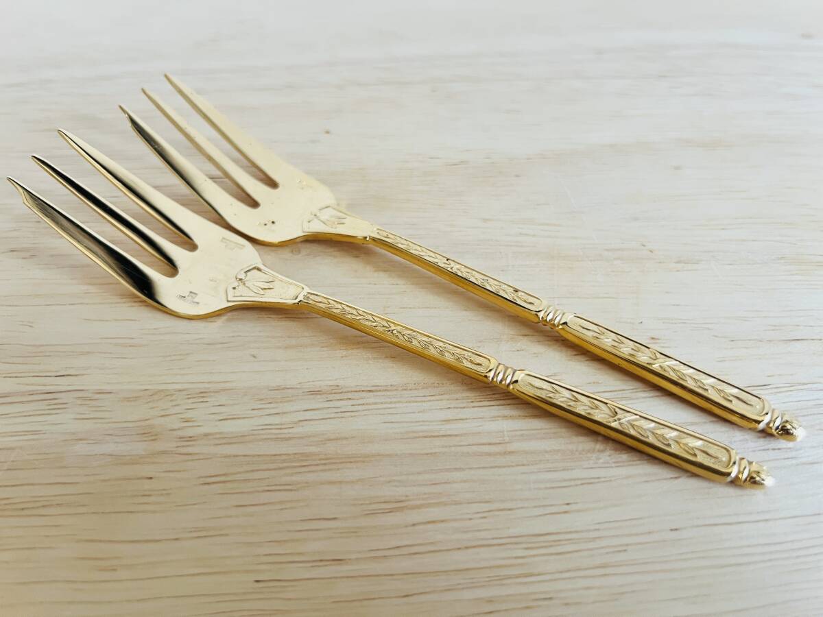 クリストフル ナターシャ 24金プレート デザートフォーク フランス