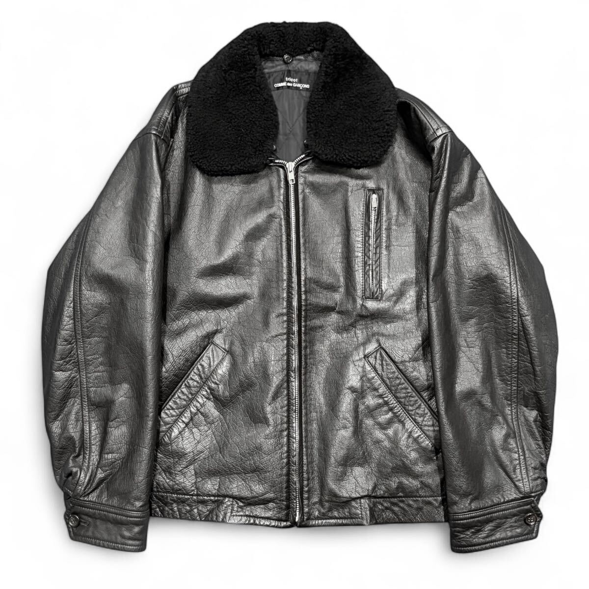 tricot COMME des GARCONS AD1989 Leather Zip Jacket トリコ