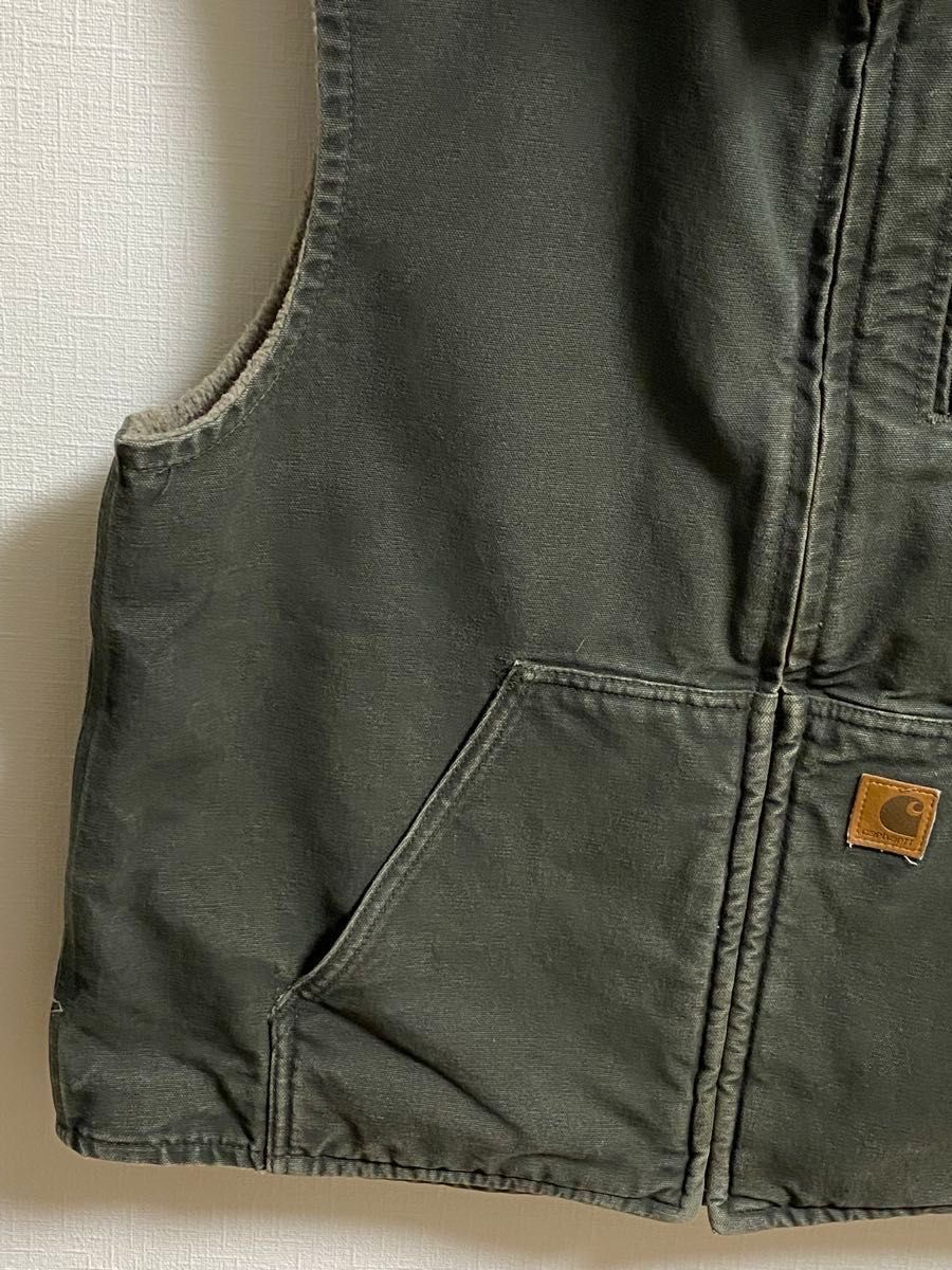 MOSモスグリーン Carhartt カーハート ダック ベスト ボア｜Yahoo