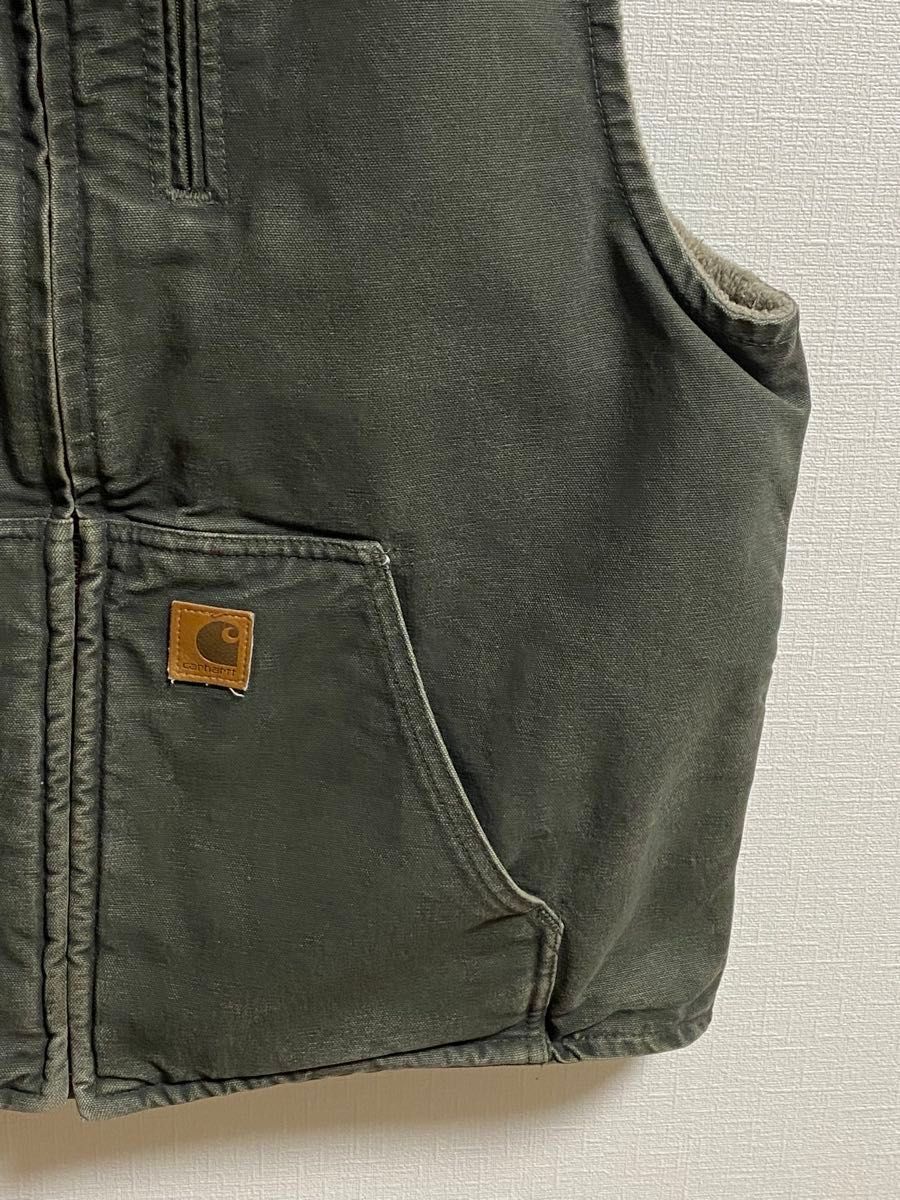 MOSモスグリーン Carhartt カーハート ダック ベスト ボア｜Yahoo