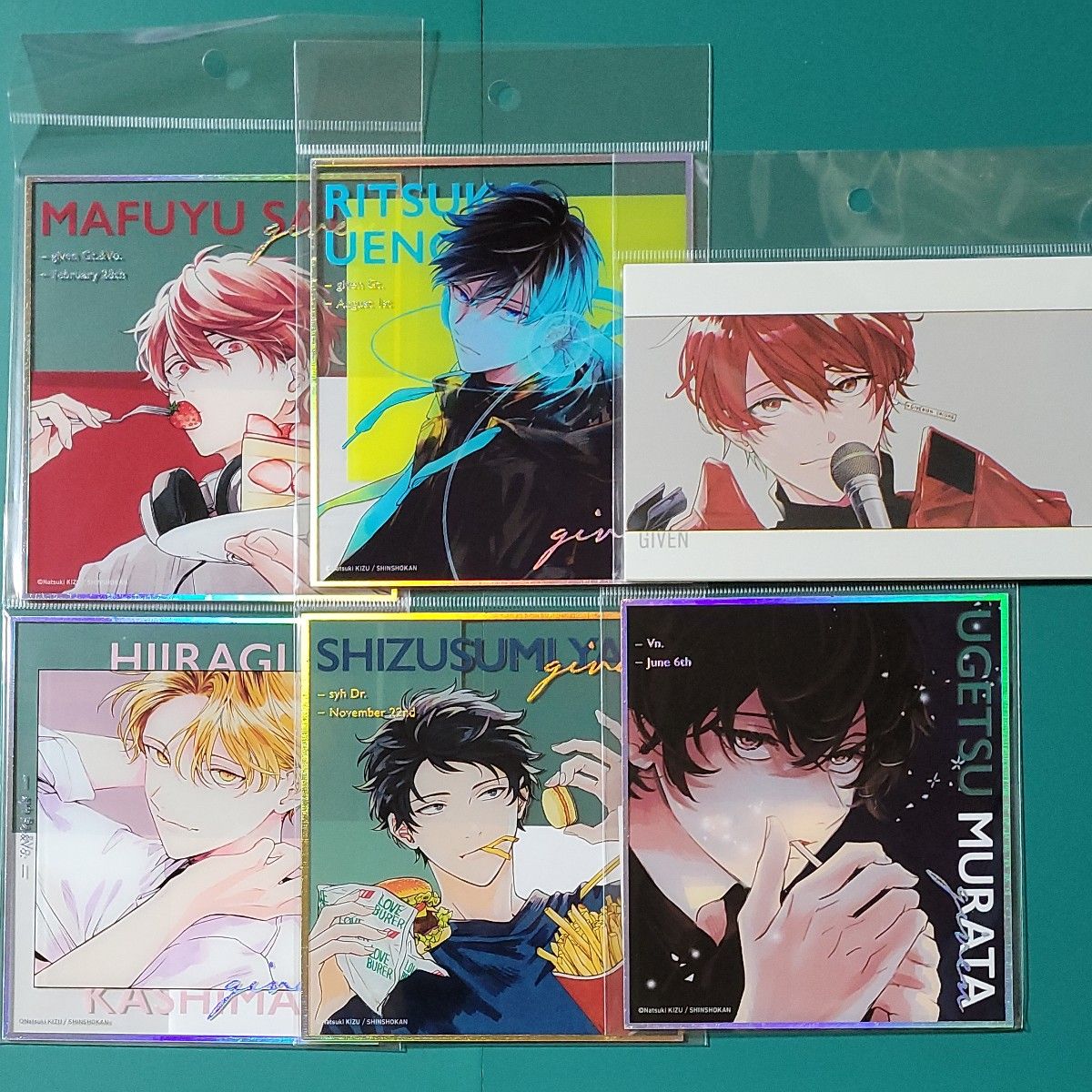 ギヴン展 クリア ミニ色紙 5種セット ポストカードセット5枚入り