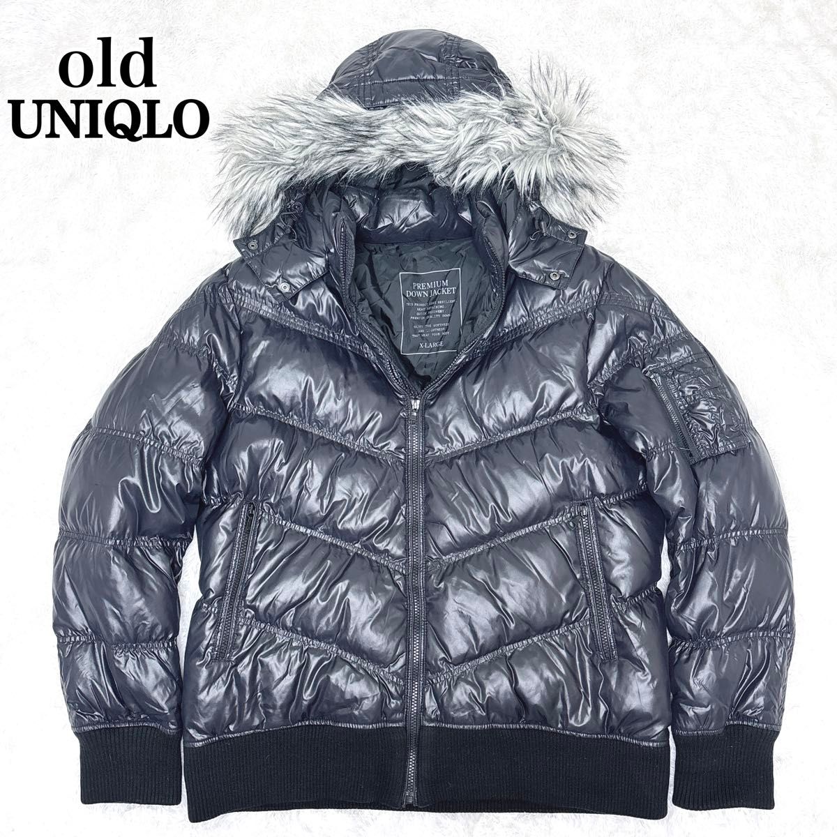 old UNIQLO ファー ダウンジャケット お兄 平成 短丈 y2k 00s オールド