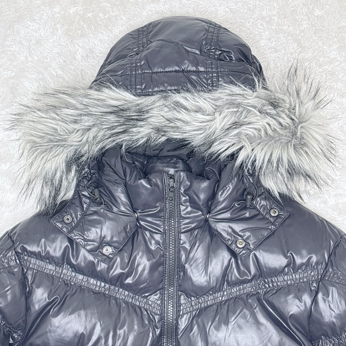 old UNIQLO ファー ダウンジャケット お兄 平成 短丈 y2k 00s オールド