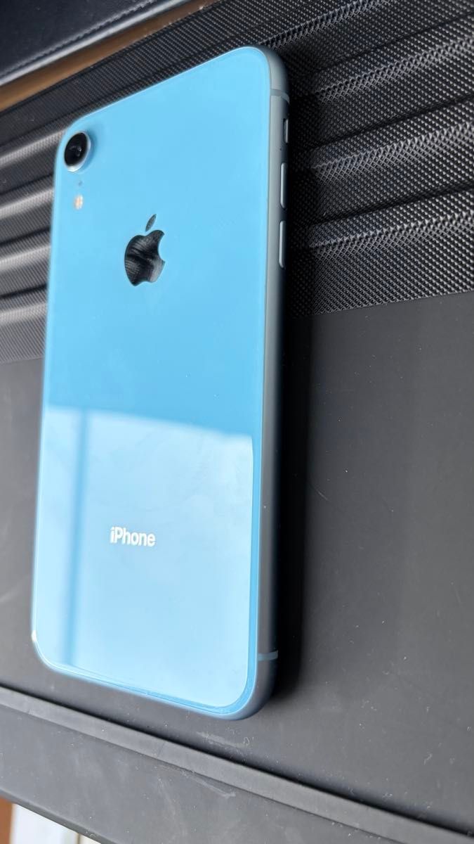 超美品 Apple iPhoneXR ブルー SIMフリーバッテリー89% (出品時点