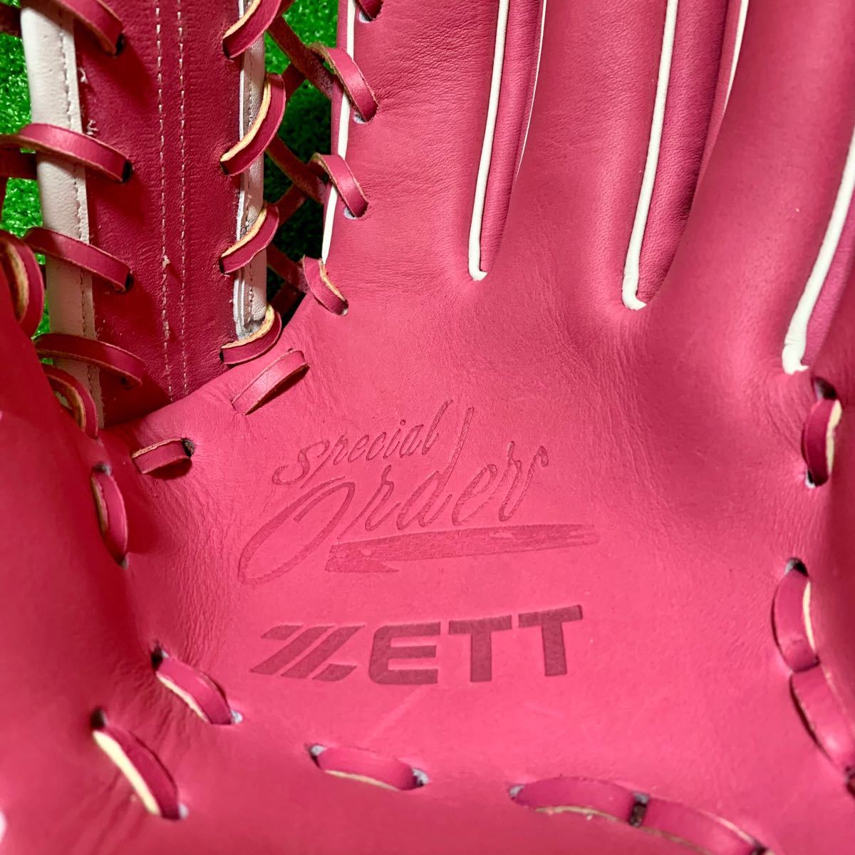 新品 ZETT スペシャルオーダー 硬式用 外野手用 グローブ ピンク 台湾