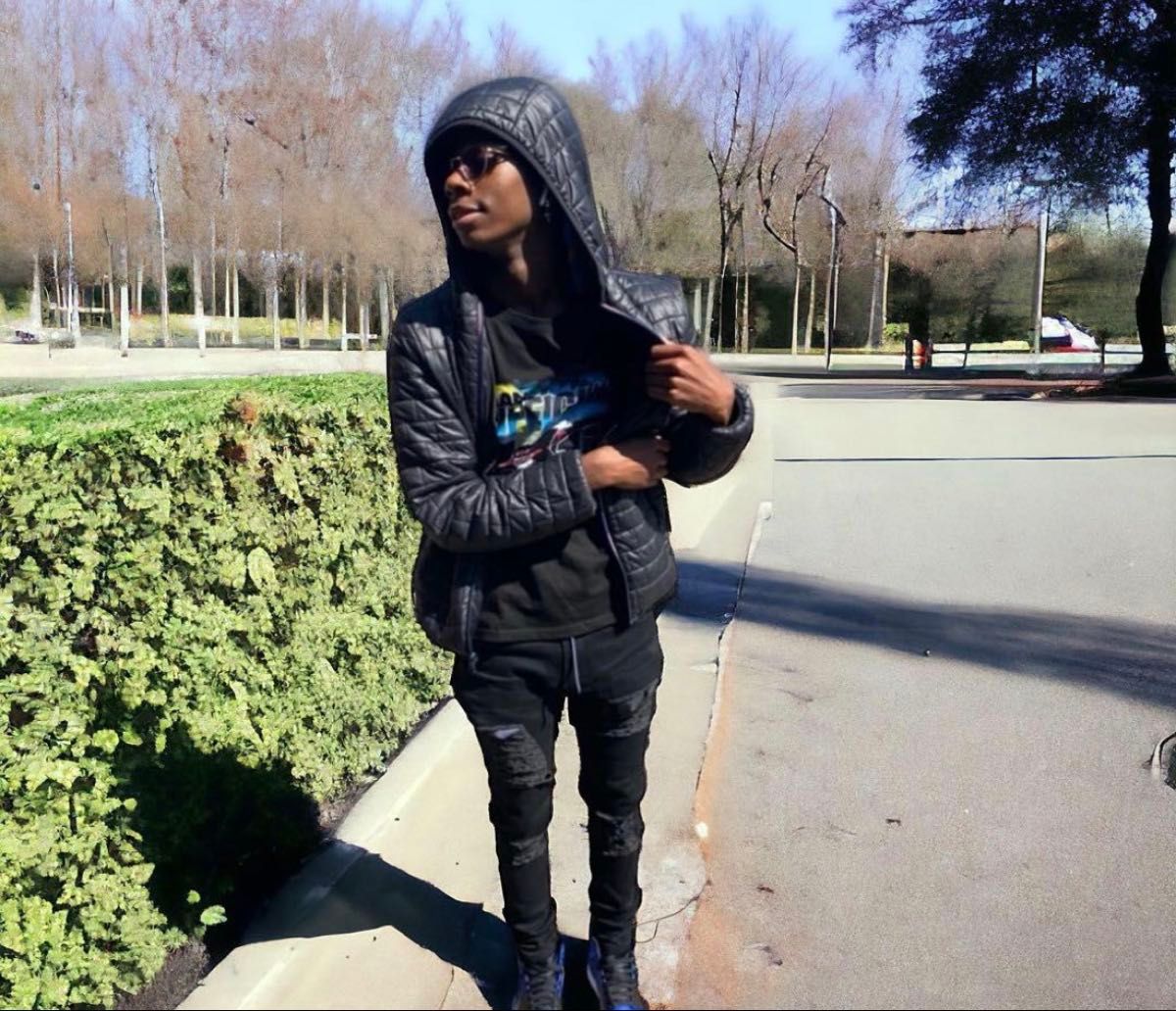 UKドリル USドリップ ダメージデニム スリムフィットパンツ ブラック