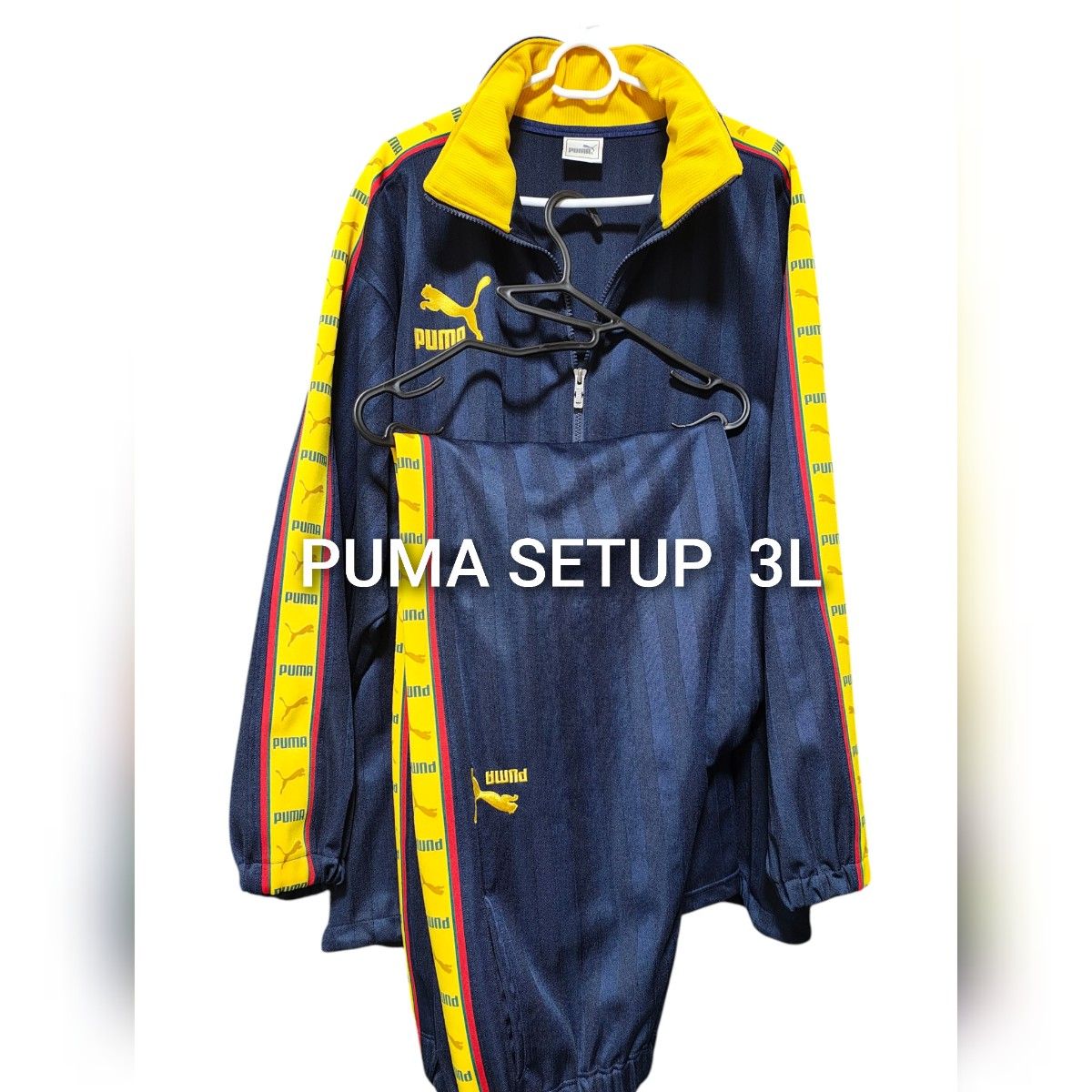 PUMA プーマジャージ上下セットアップ ネイビー イエロー XO（3L