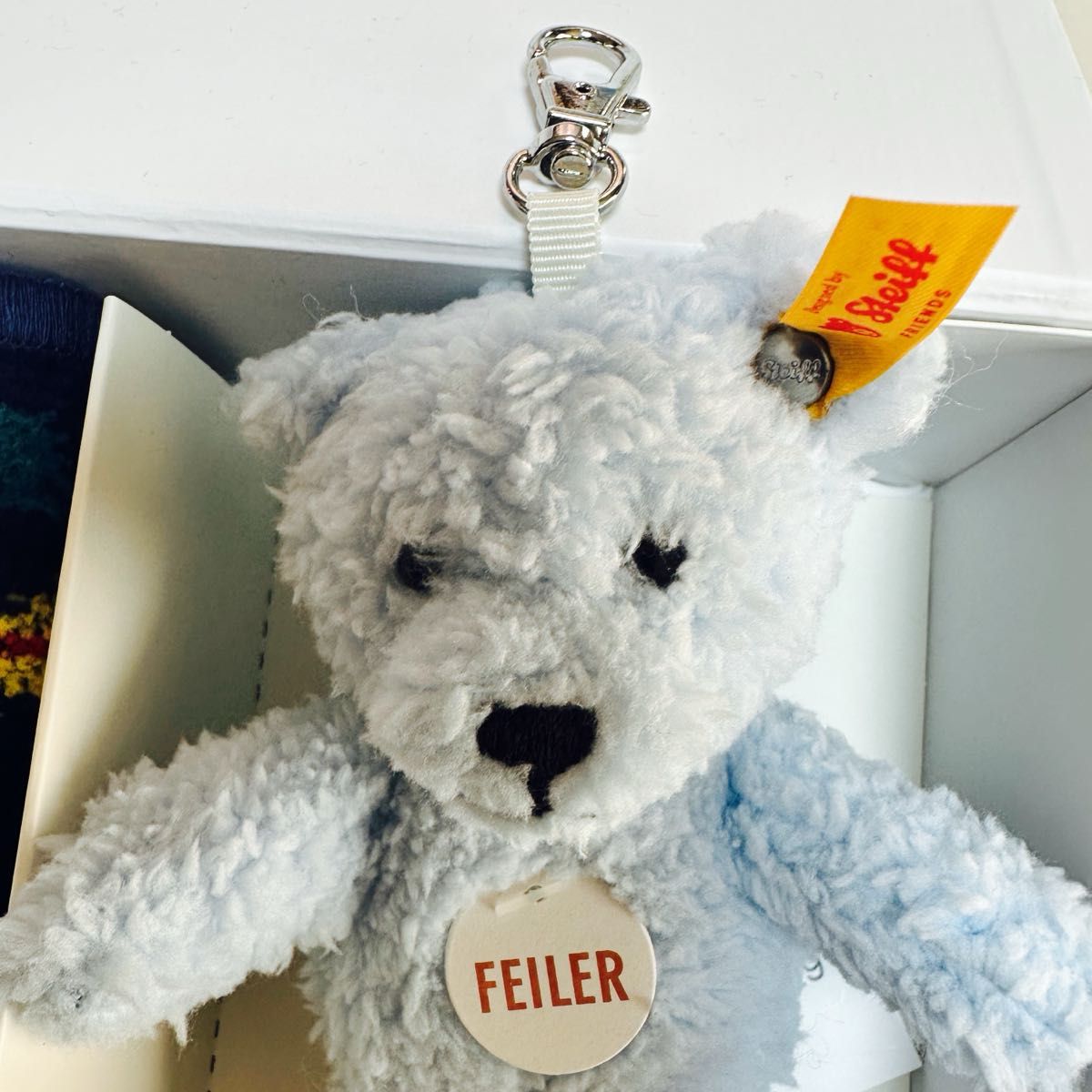 FEILER シュタイフ テディベア ハンカチセット ブルー系 未使用