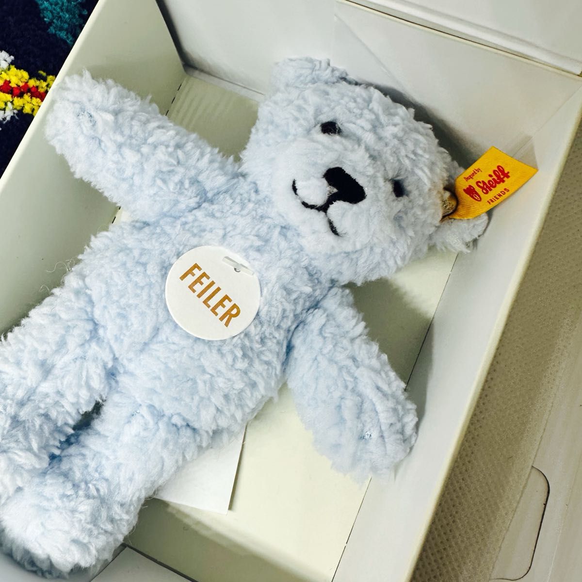 FEILER シュタイフ テディベア ハンカチセット ブルー系 未使用