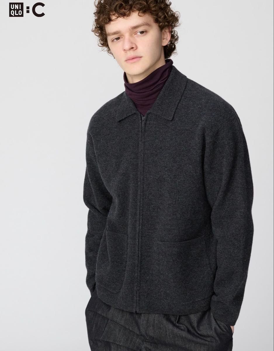 ユニクロC ニットフルジップジャケット ダークグレー UNIQLO C｜Yahoo