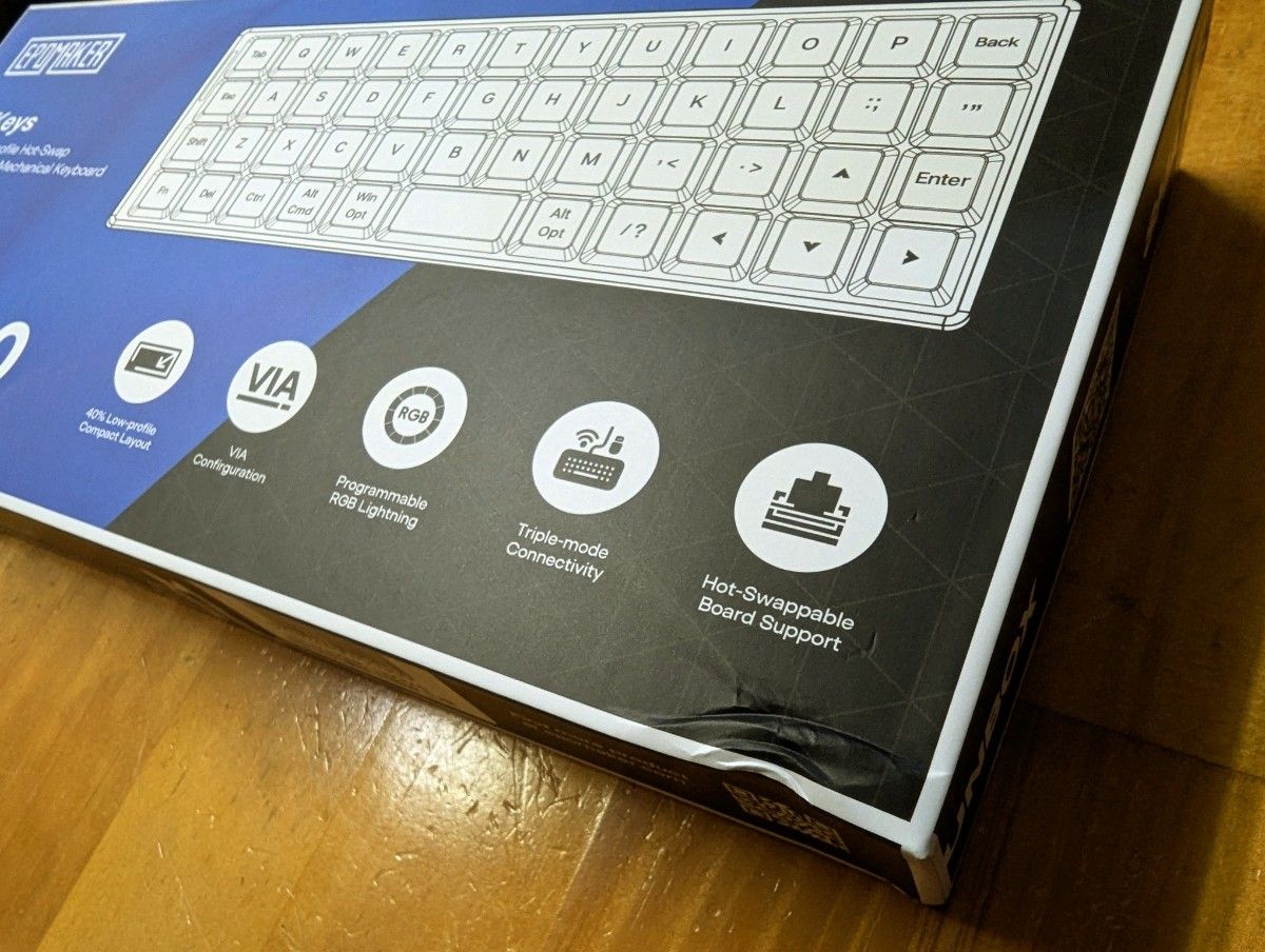 EPOMAKER Luma40 シルバー アルミメカニカルロープロファイル