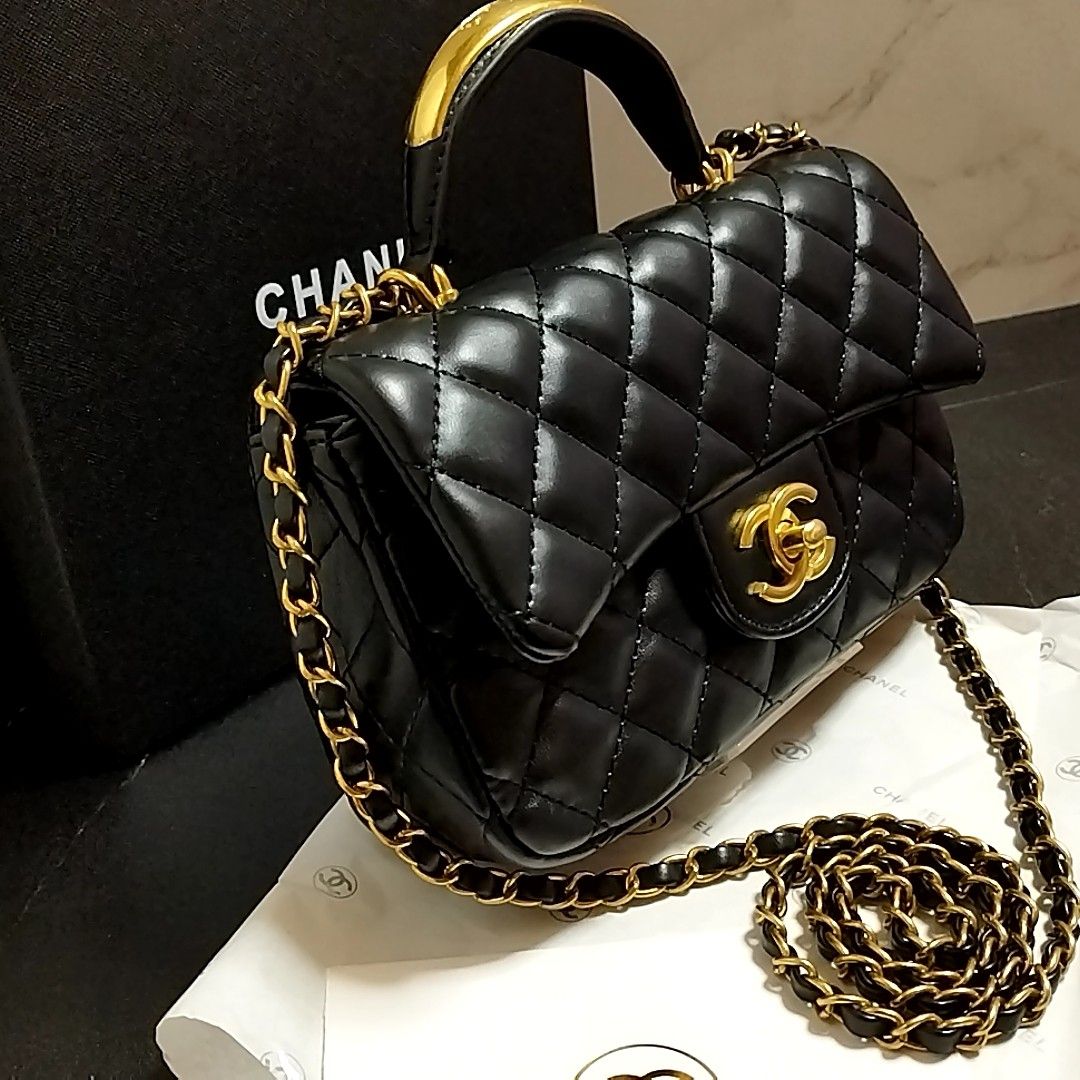 CHANEL シャネル ノベルティ ショルダーバッグ 黒 ゴールドチェーン