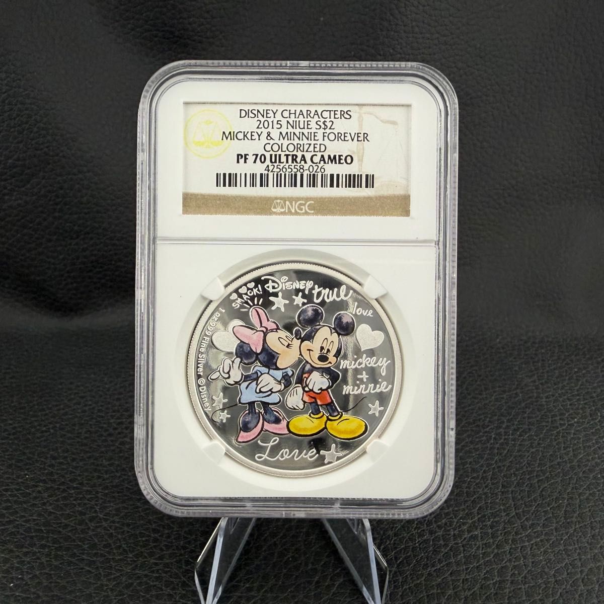 銀貨 カラー ディズニー ミッキー & ミニー 永遠の愛 プルーフ NGC