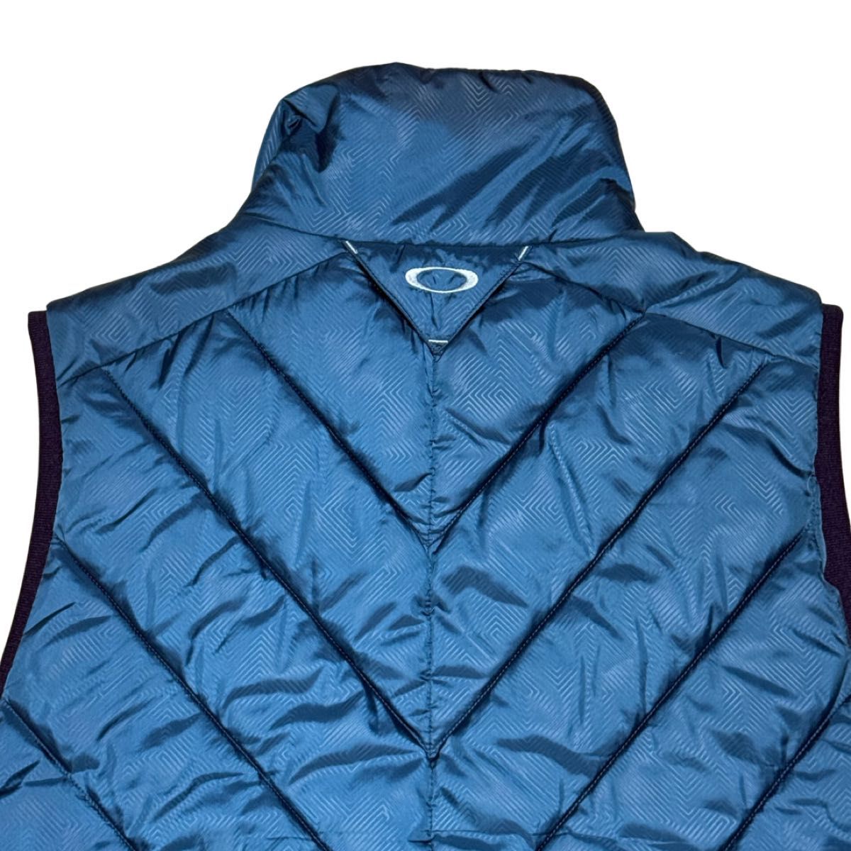 Oakley オークリー 中綿ベスト M ブルー 刺繍ロゴ Y2K テック ジップ