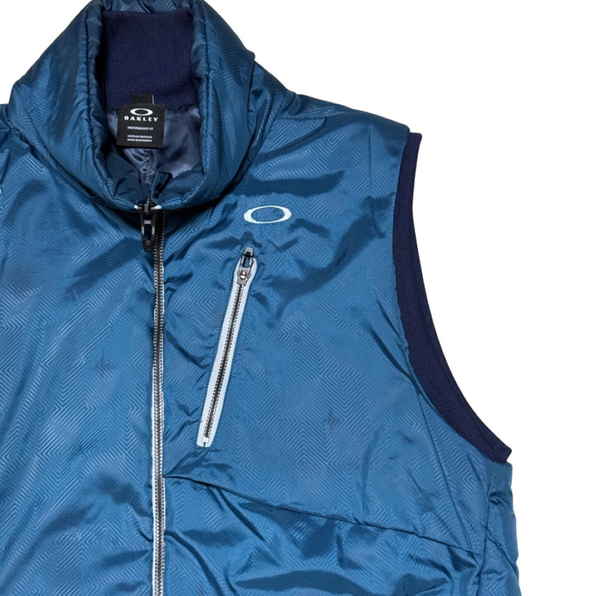 Oakley オークリー 中綿ベスト M ブルー 刺繍ロゴ Y2K テック ジップ