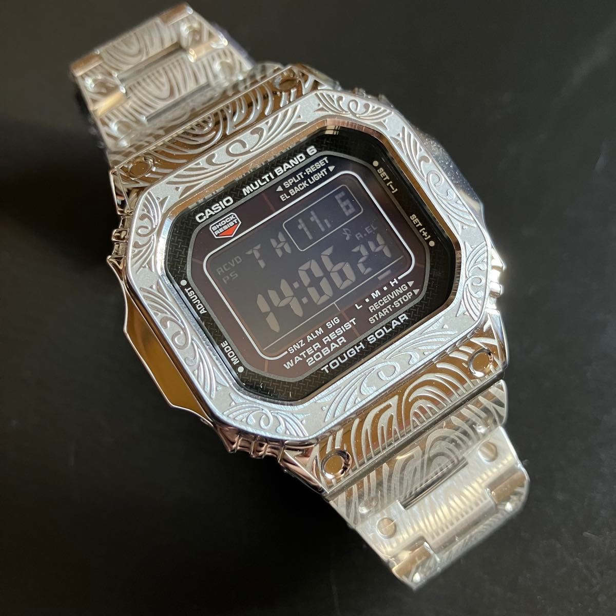限定】【ほぼ新品】G-SHOCK GW-M5610 シルバーメタルベネチアン柄 電波