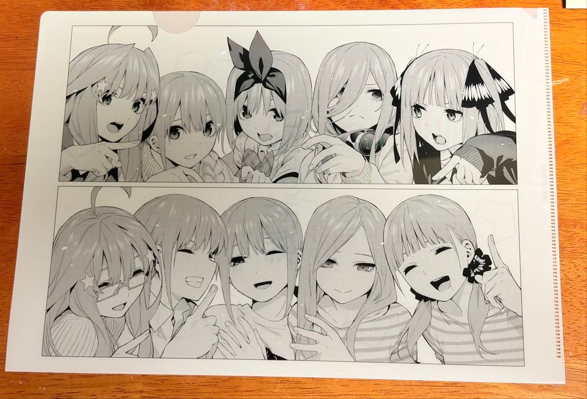 五等分の花嫁 原画 トレーディングクリアファイル 一 花 二乃 三玖