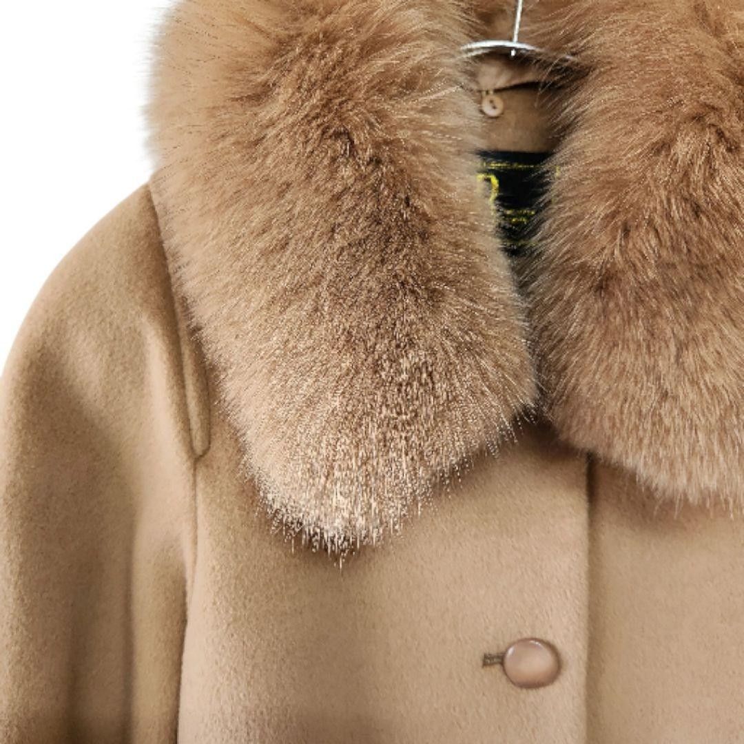 アンゴラ70% 極美品 2way毛皮コート×ステンカラーコート フォックス