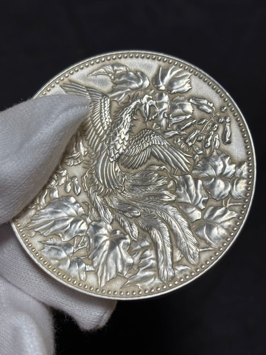 純銀製】500円白銅貨幣発行記念 純銀メダル 重量126 5g 造幣局刻印有り