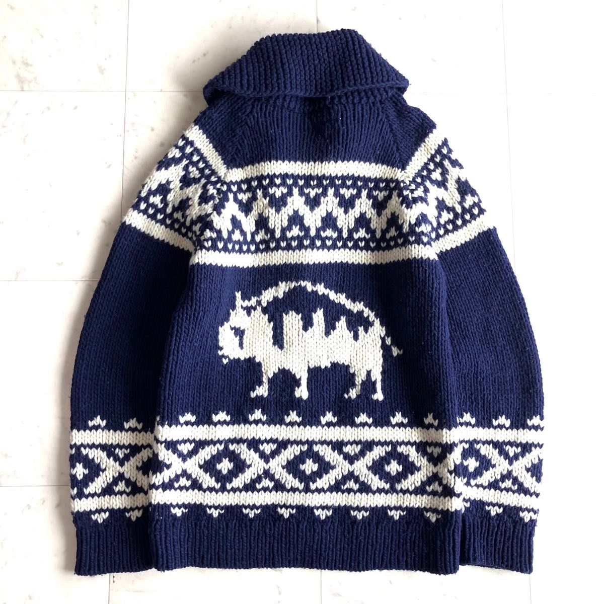 RHC ロンハーマン カウチンセーター ニット ウール ネイビー 秋冬 L