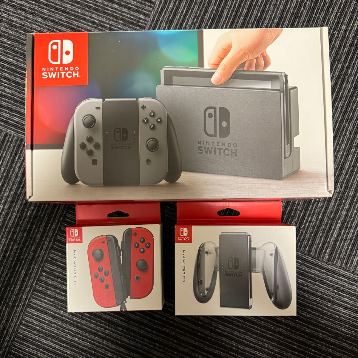 Nintendo Switch グレー本体セット ジョイコン ジョイコングリップ付