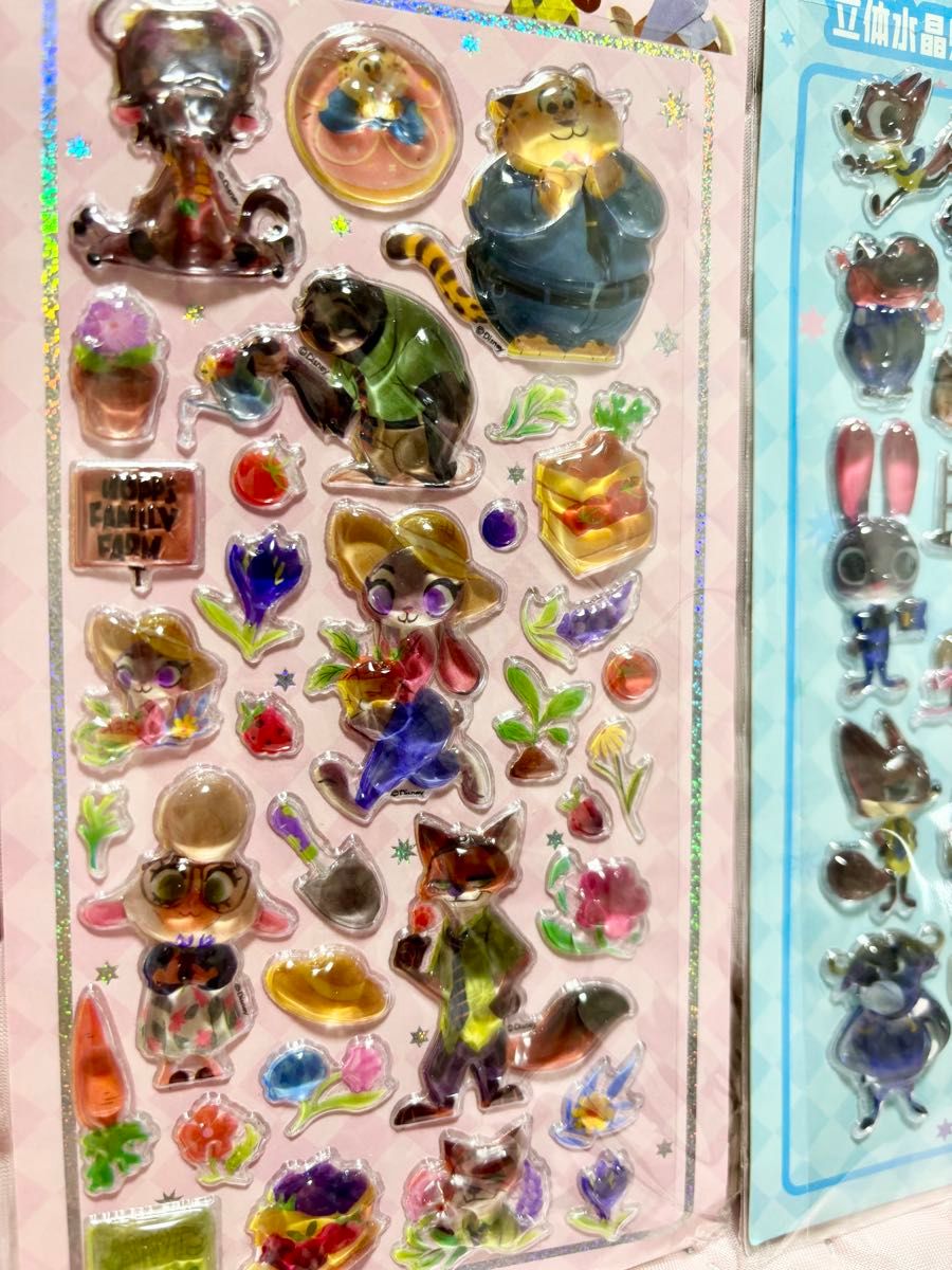 ズートピア ボンボンドロップ 立体 3D ぷっくり うるちゅる シール 2枚