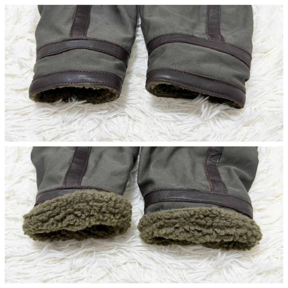 美品 AVIREX B-7 モッズコート フライトジャケット カーキ カウレザー