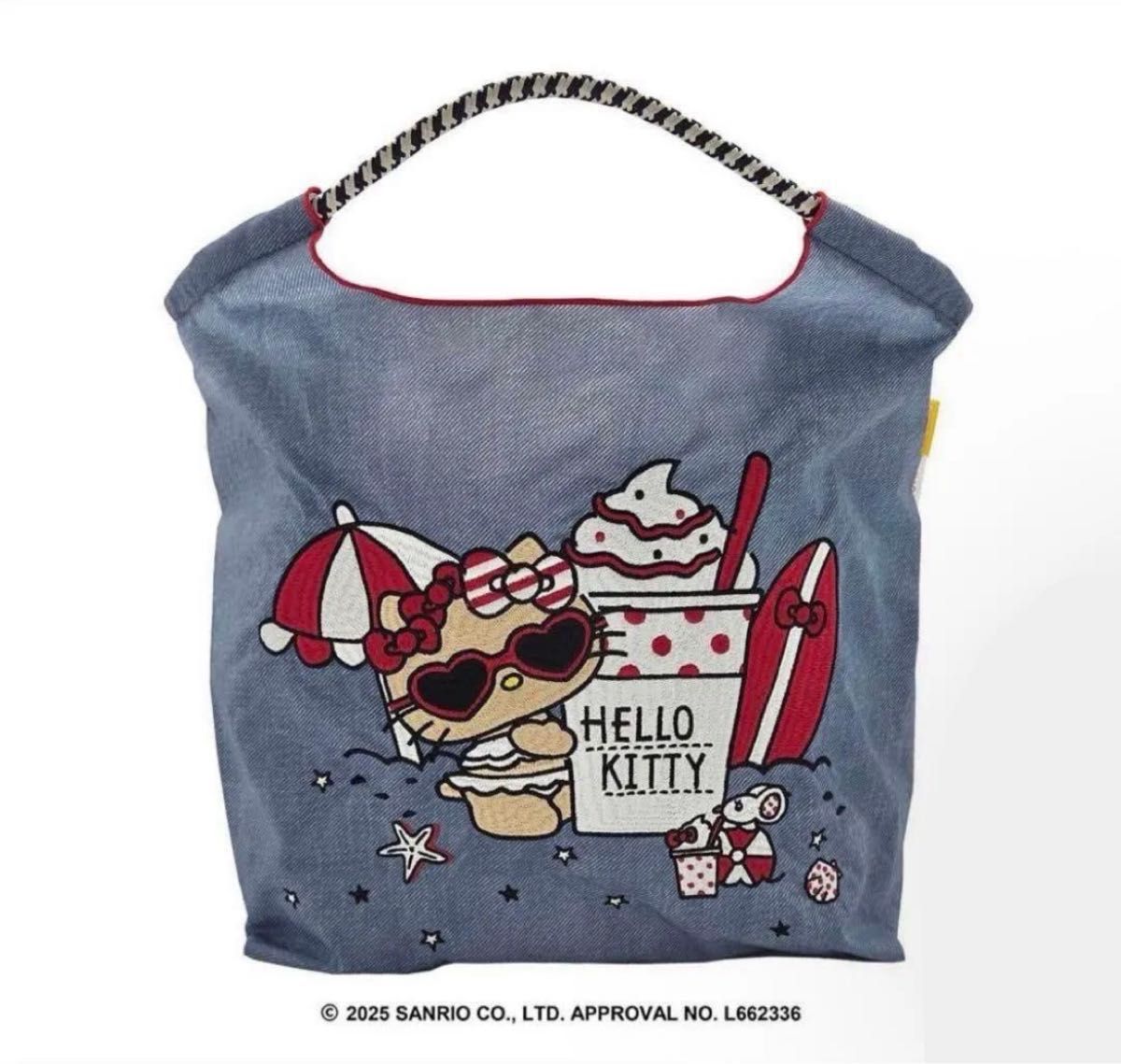 ボールアンドチェーン日焼けキティちゃん ビーチ デニム サンリオ エコ