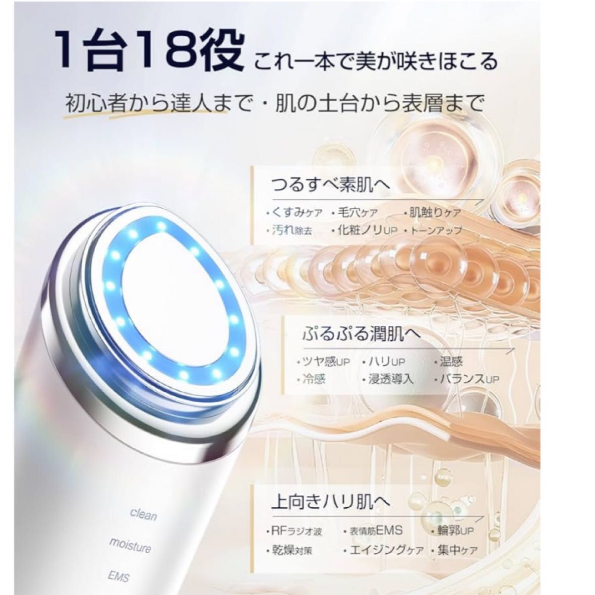 半額セール】新品 美顔器 高周波 EMS RF MC 1台18役 激得 半額