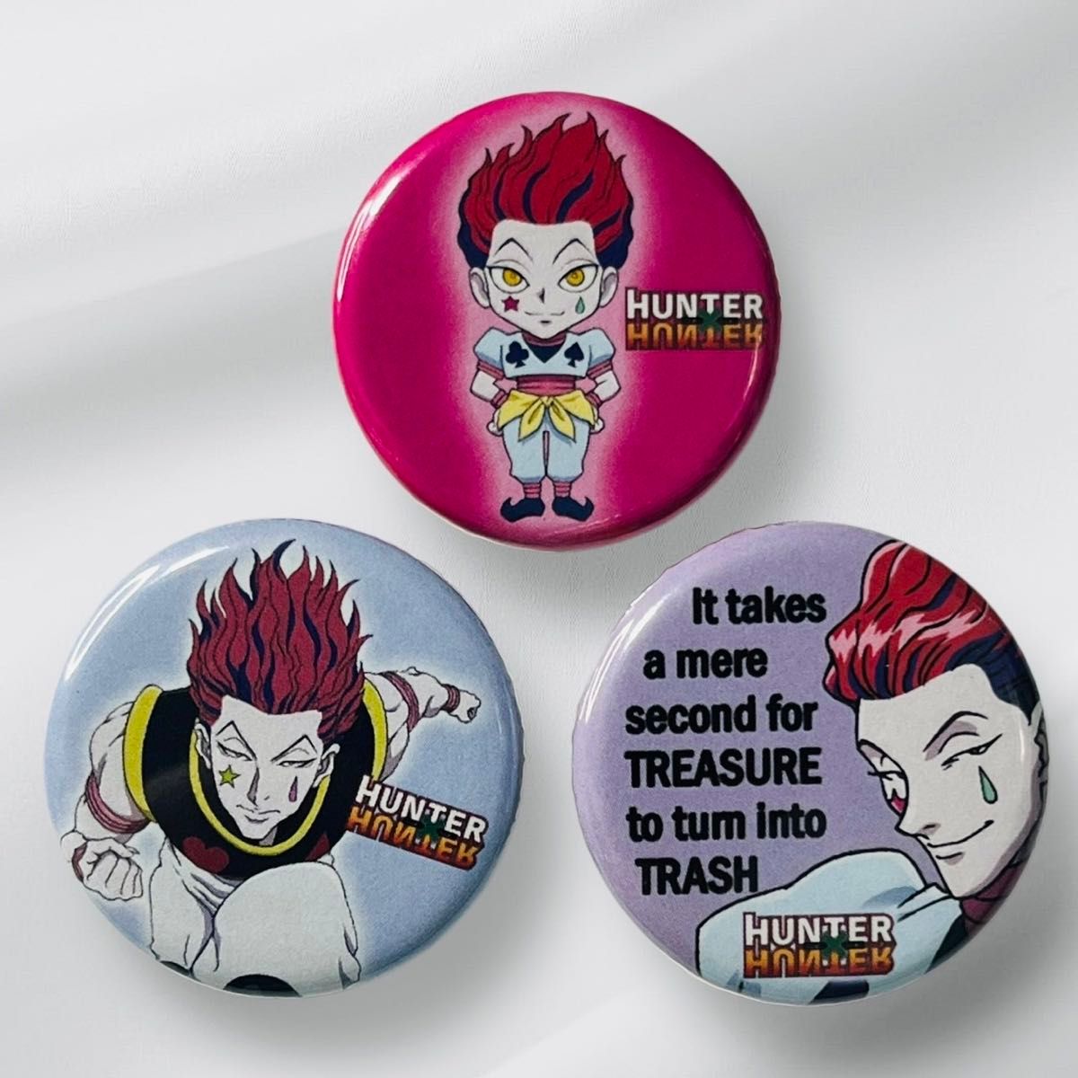 まとめ売り ヒソカ 缶バッジ HUNTER × まとめ売り ヒソカ 缶バッジ