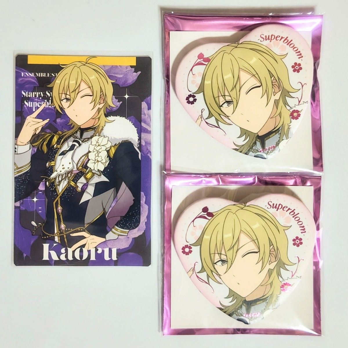 あんスタ スタフォニ ハート缶バッジ カードコレクション 羽風 薫 3点