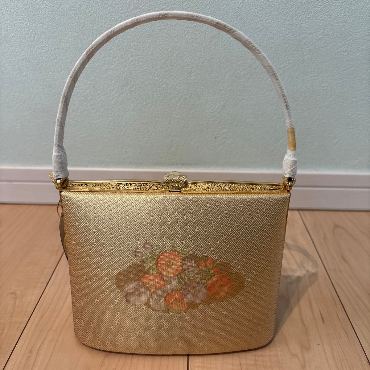 新品 高級 金鷲本舗 キンワシ印 正絹 佐賀錦 和装バッグ 金糸