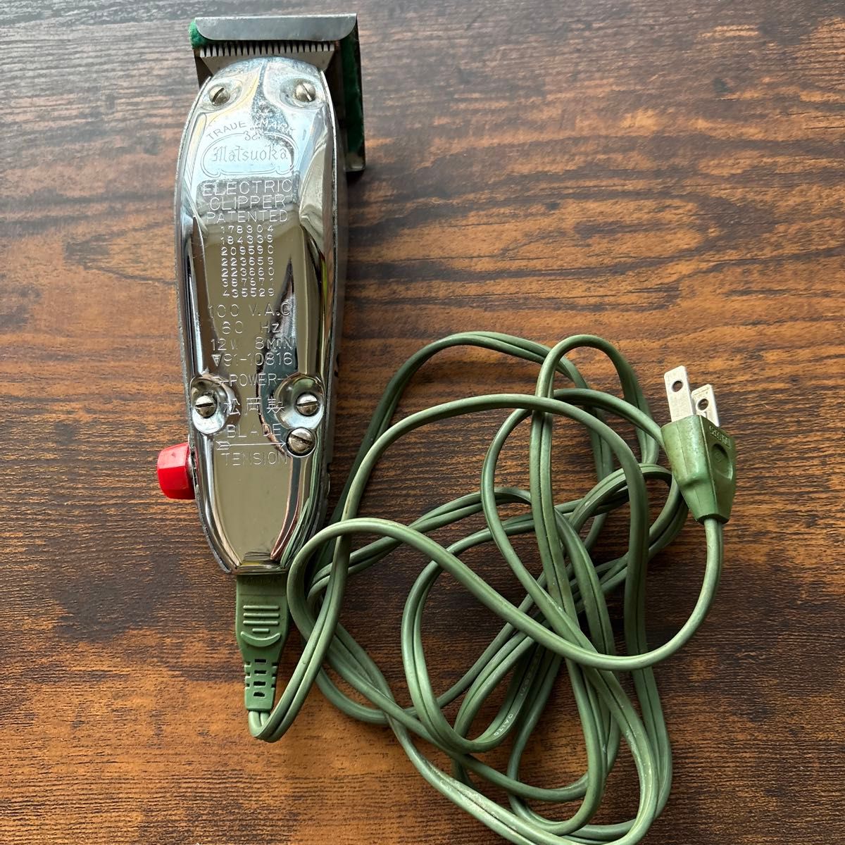 電気バリカン マツオカ製 昭和レトロ コンセント着脱式 2ミリ刃｜Yahoo