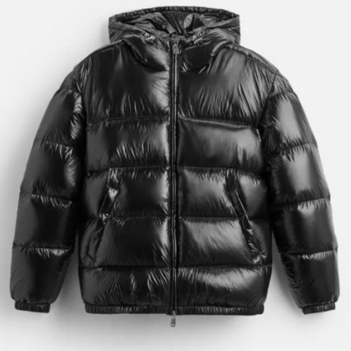 ザラ ZARA ダウンジャケット Mサイズ ブラック 光沢 drip｜Yahoo