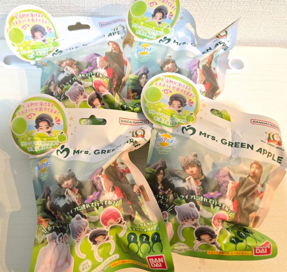 お値下げ 新品未開封 4個セットミセスグリーンアップル バスボール