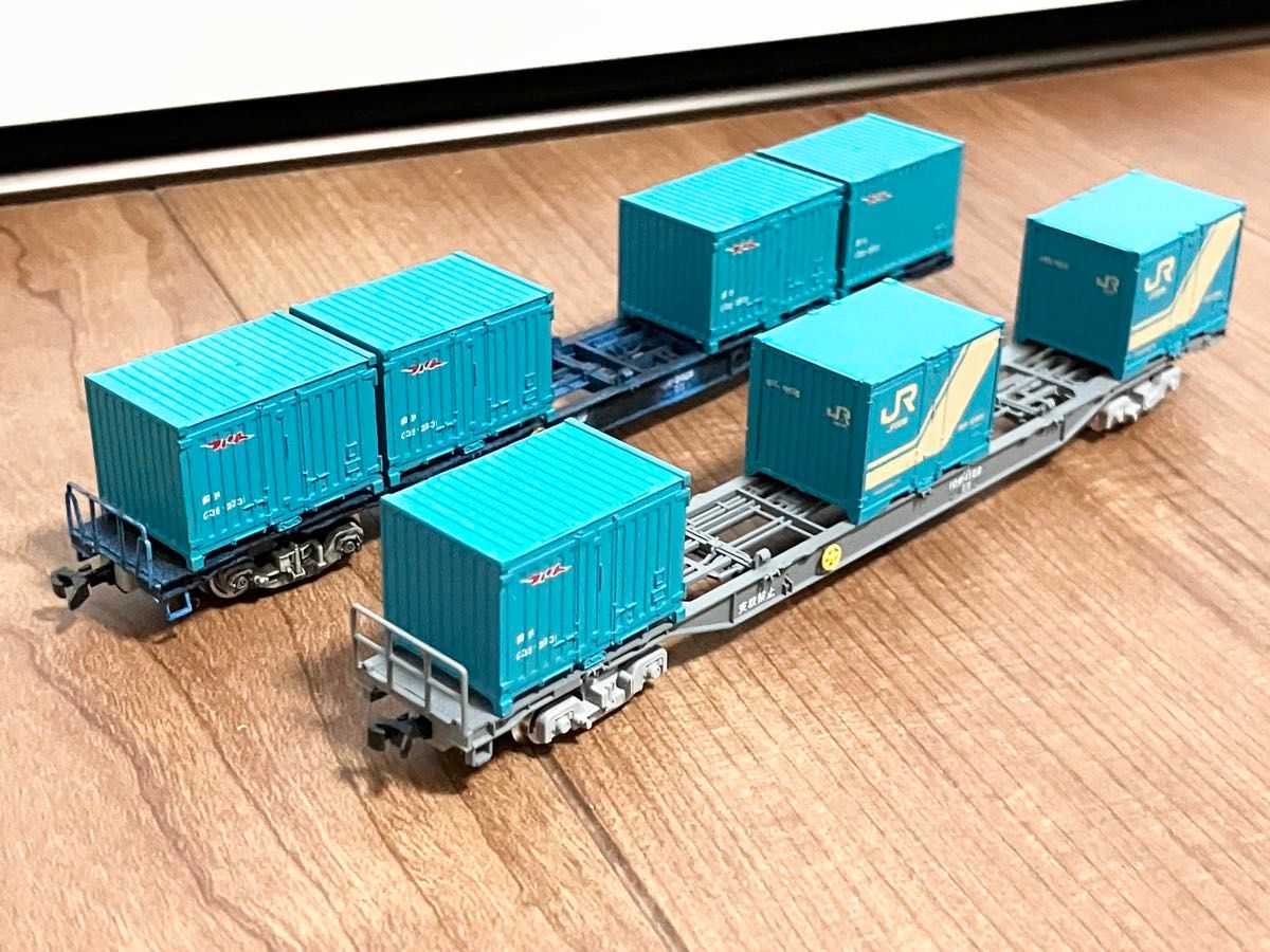 Nゲージ TOMIX コキ104 コキ106 計2両セット コンテナ7個付 中古 送料