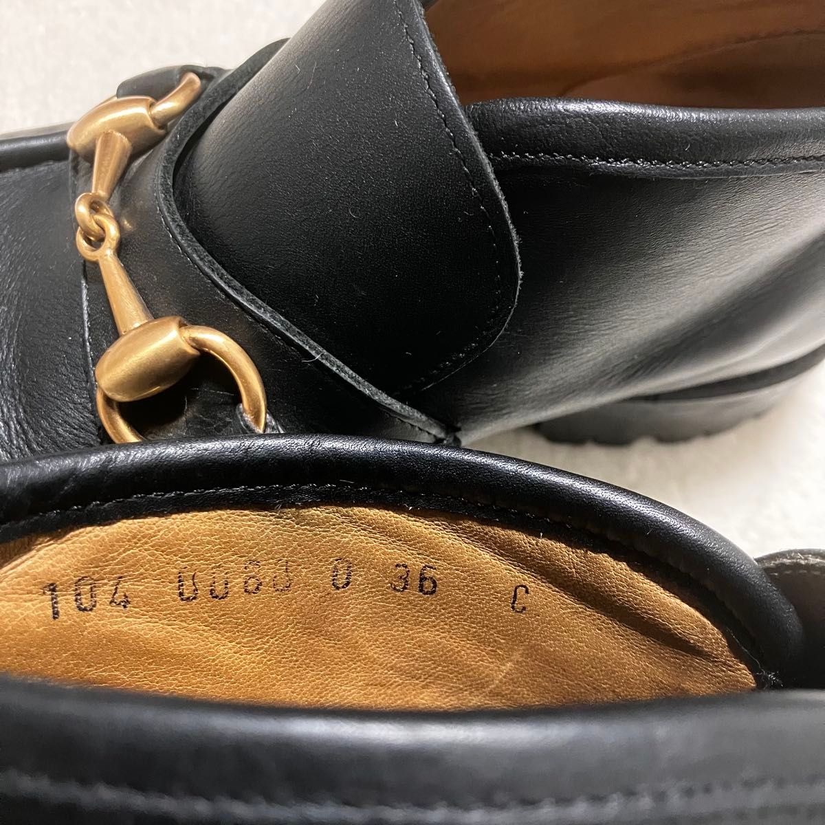 箱付き GUCCI グッチ ホースビット ローファー レザー ラグソール