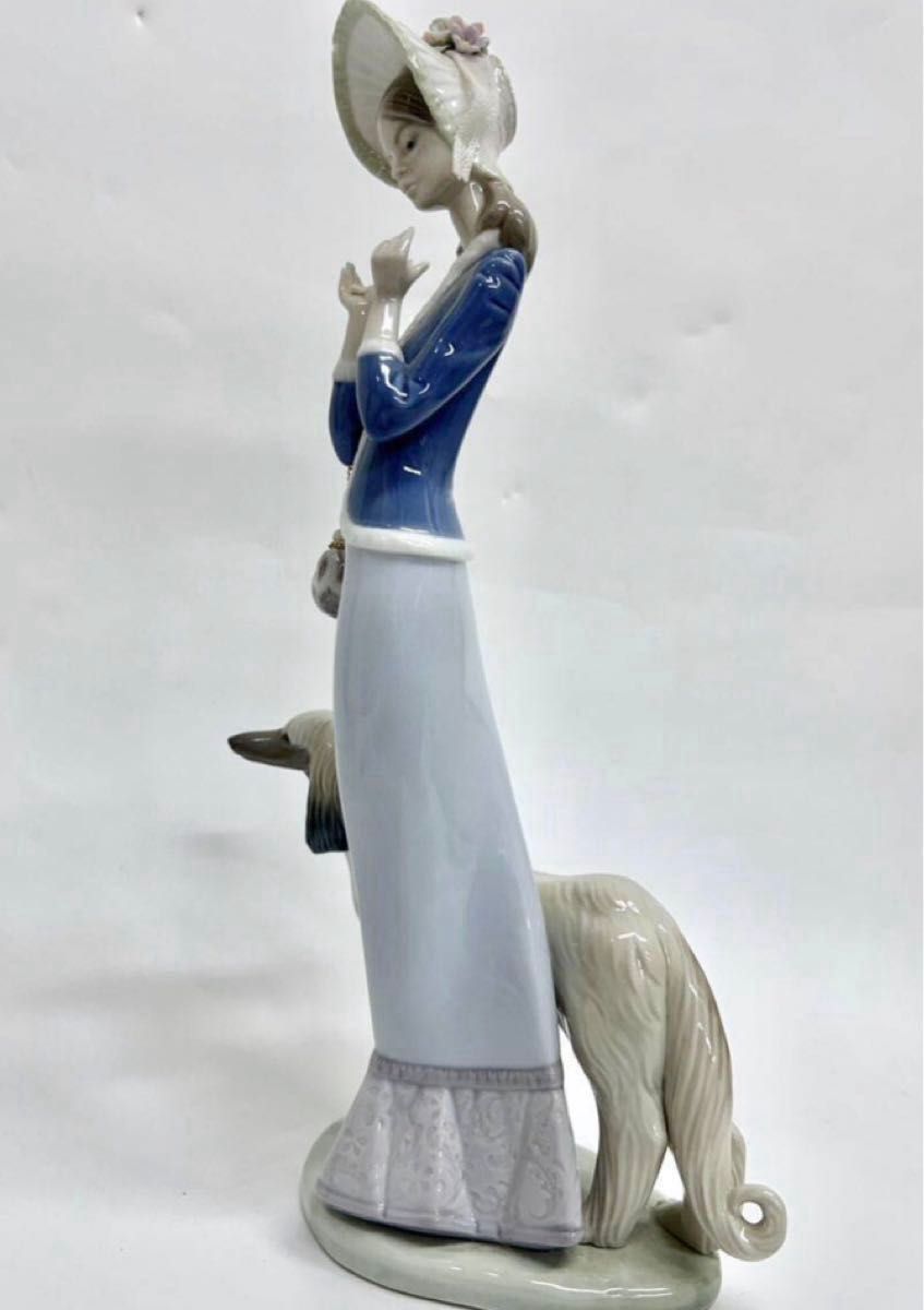 本日限定A049 LLADRO リヤドロ 「犬と散歩」フィギュリン 陶器人形