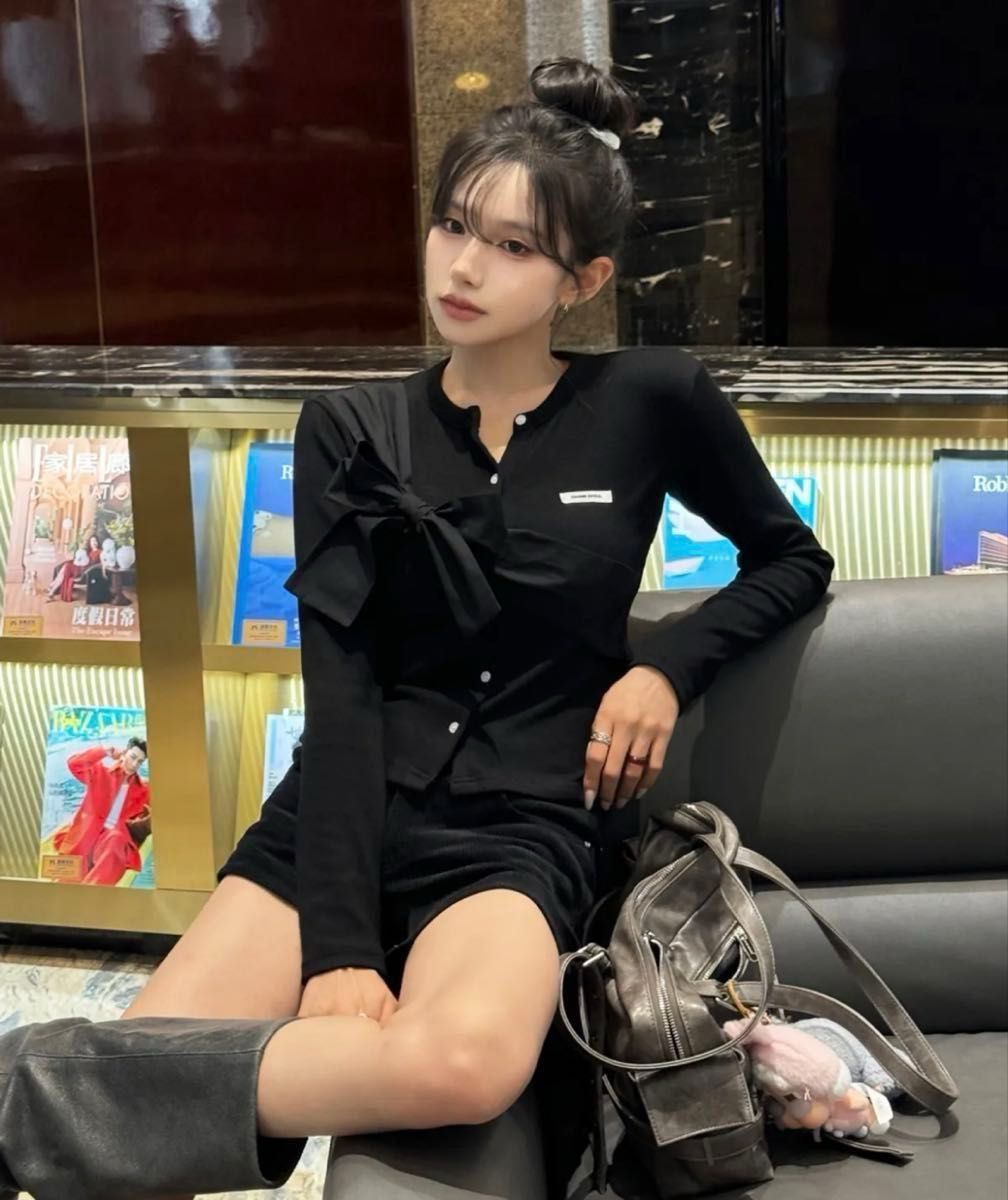 新品未使用 twice ミナ着用 クランク リボン カーディガン CRANK