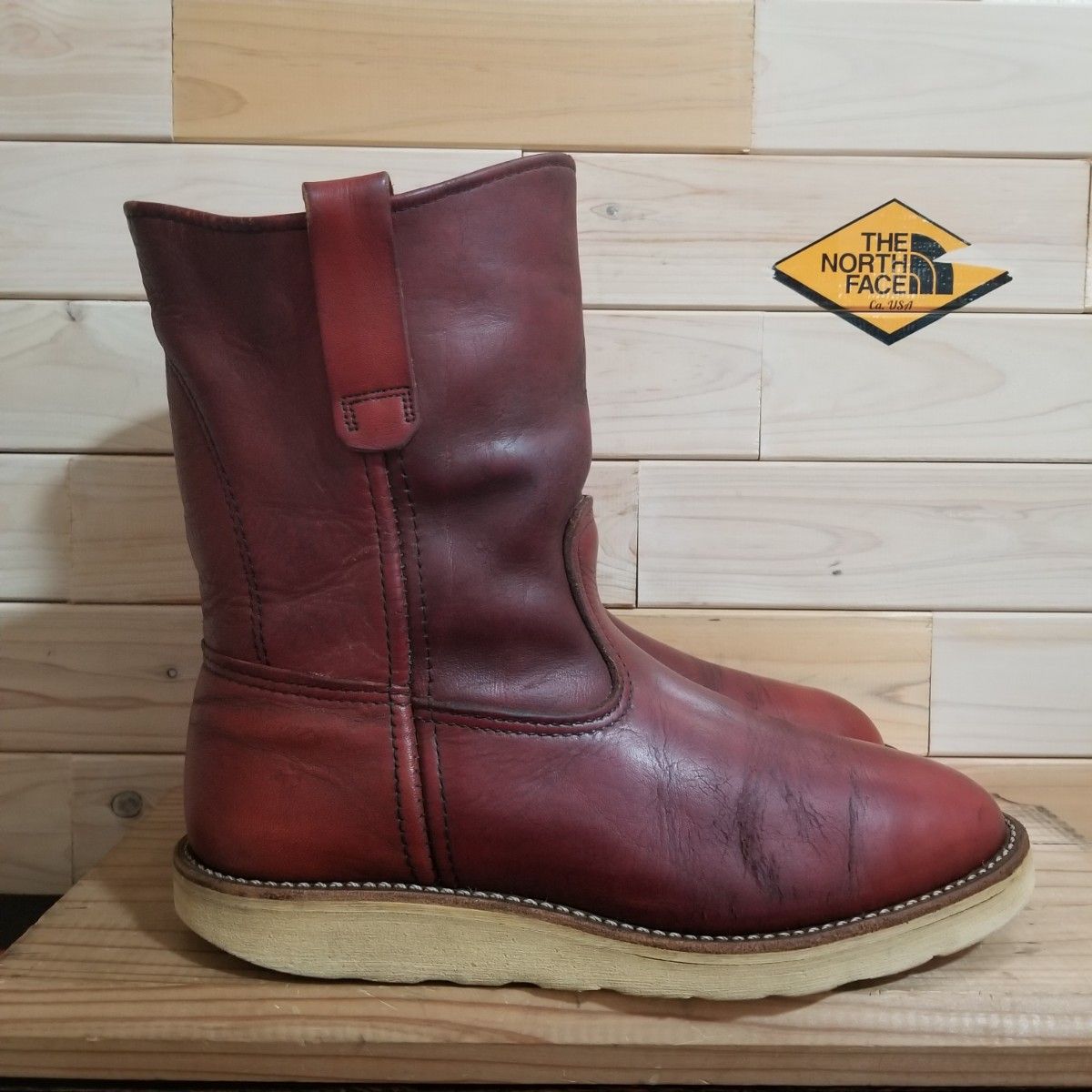 美品 廃盤 REDWING 866 緑犬タグ 91年製 ペコスブーツ pecos 赤茶
