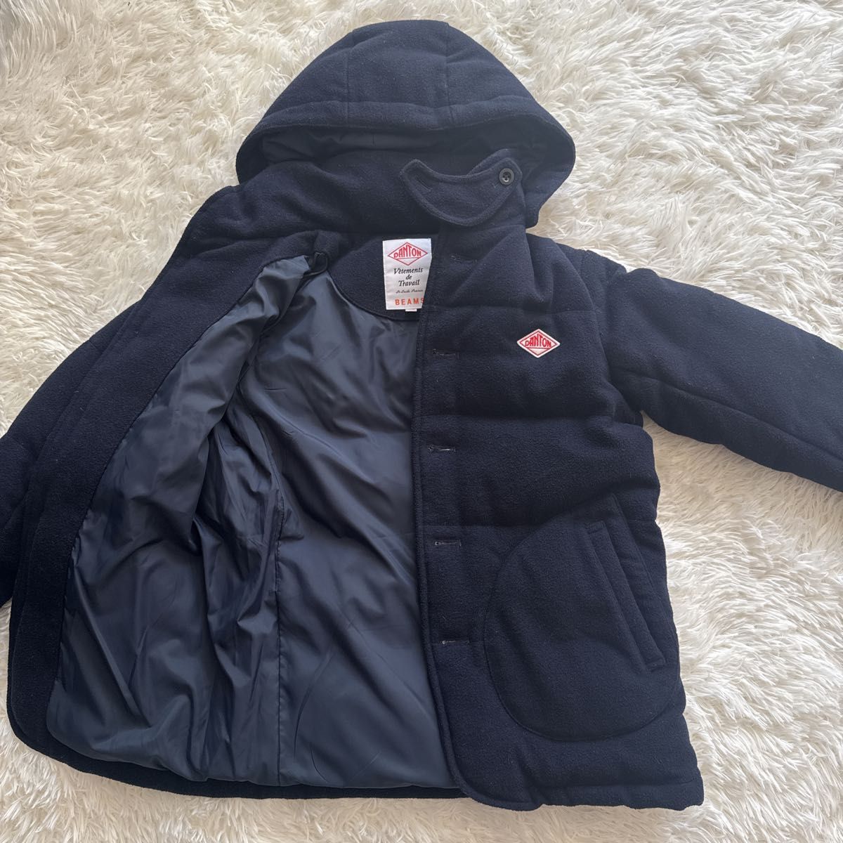 ダントン ビームス別注 ウールモッサダウンジャケット くるみボタン