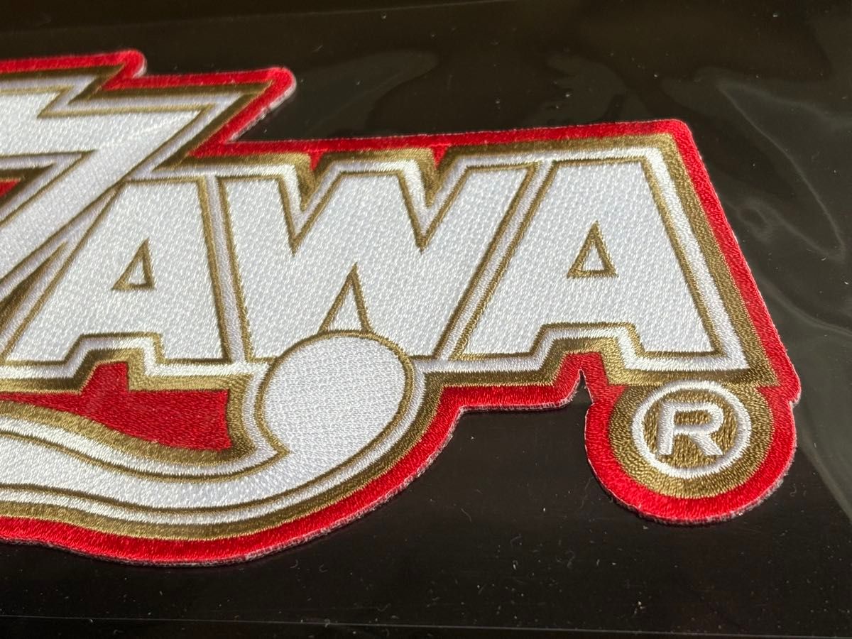 矢沢永吉 E YAZAWA BIG刺繍ワッペンシール ロゴ ホワイト/ゴールド