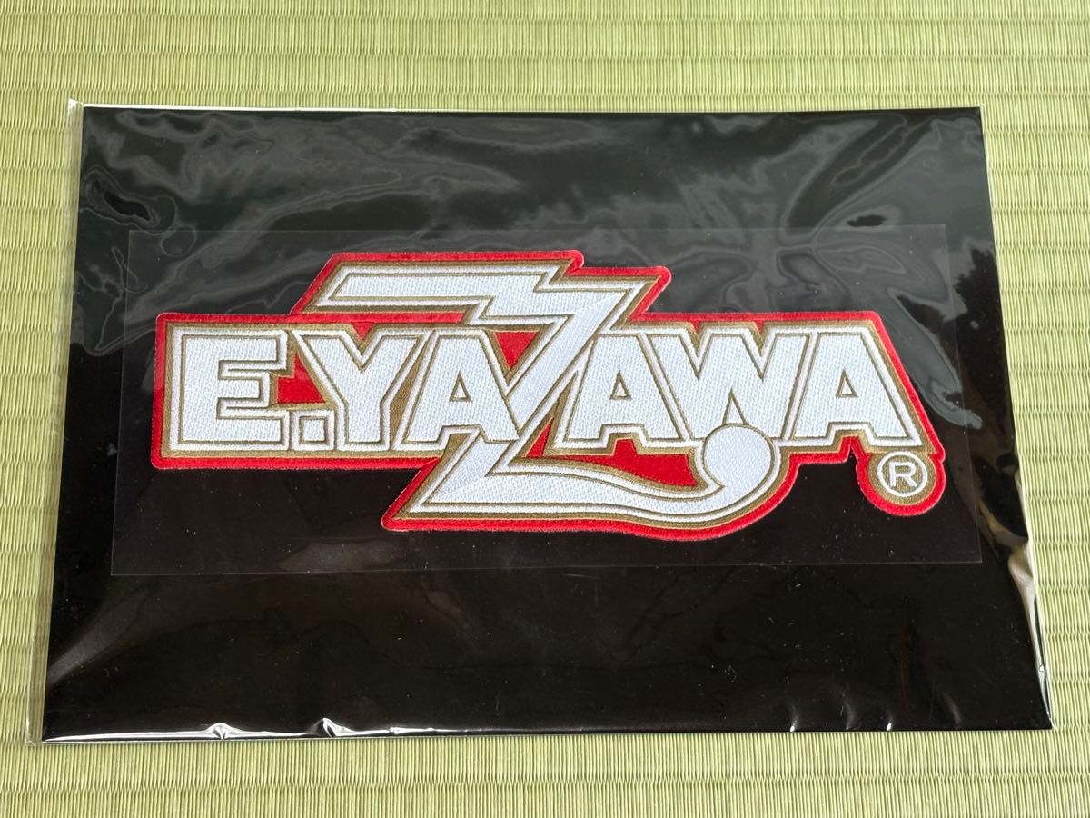 矢沢永吉 E YAZAWA BIG刺繍ワッペンシール ロゴ ホワイト/ゴールド